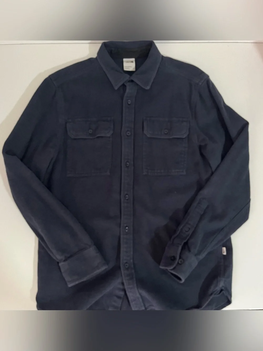The North Face Men’s Medium Navy Blue Cotton Button-Up Utility Shirt Jacket